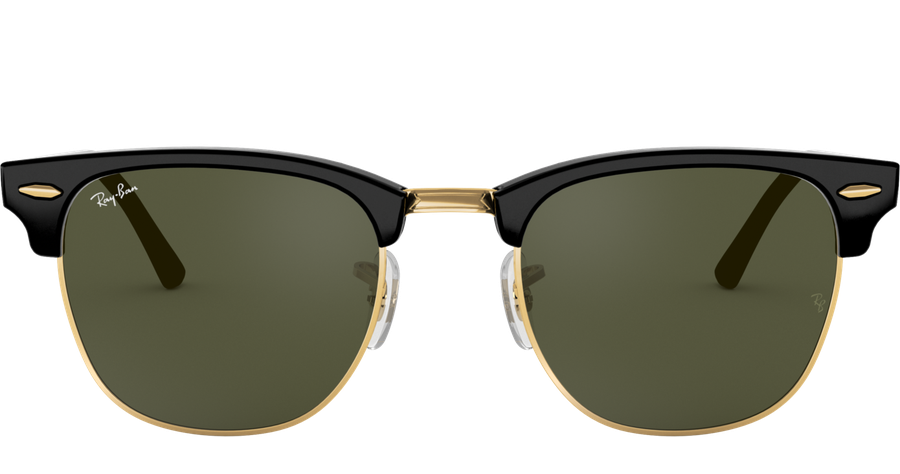 Sonnenbrille Ray-Ban RB3016 Clubmaster Classic Glänzend Schwarz / Grün 