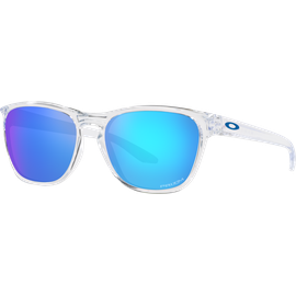 Sonnenbrille Oakley Manorburn Polished Clear / Prizm Sapphire Seitenansicht