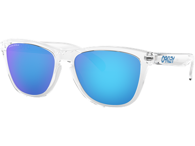 Sportbrille Oakley Frogskins Crystal Clear / Prizm Sapphire Seitenansicht
