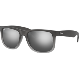 Sonnenbrille Ray-Ban Justin Classic Matt Grau / Silber Verspiegelt Seitenansicht