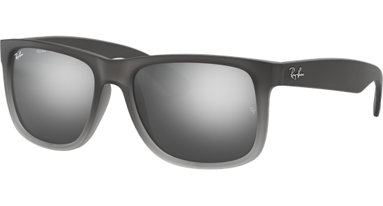 Sonnenbrille Ray-Ban Justin Classic Matt Grau / Silber Verspiegelt Seitenansicht - Ansicht 3