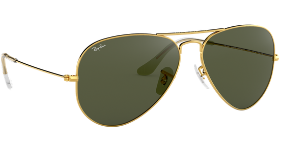 Sonnenbrille Ray-Ban RB3025 Aviator Classic Glänzend Gold / Grün Seitenansicht - Ansicht 5