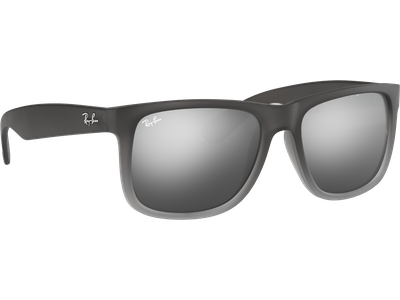 Sonnenbrille Ray-Ban Justin Classic Matt Grau / Silber Verspiegelt Seitenansicht - Ansicht 4