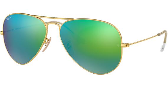 Ray-Ban Aviator Flash Lenses RB3025 112/19 Gold/grün Verspiegelt 58 - MEDIUM - Ansicht 2