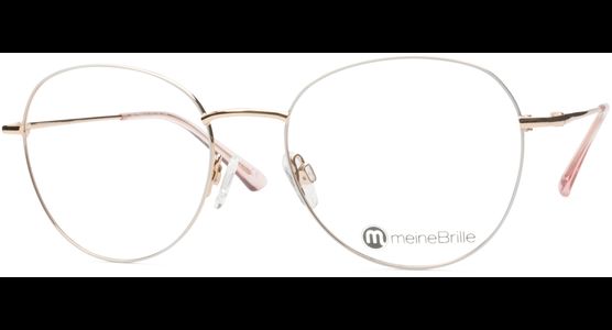 meineBrille 04-12040-02, Weiß/Gold Schräg links - Ansicht 3