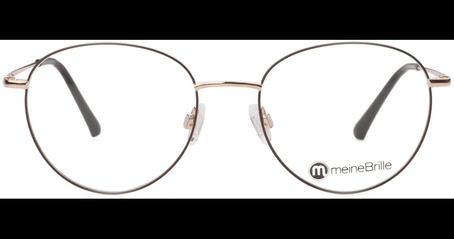 meineBrille 04-96090-02, Braun Matt/Gold Glänzend front