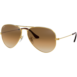 Sonnenbrille Ray-Ban RB3025 Aviator Gradient Glänzend Gold / Verlauf Hellbraun Seitenansicht