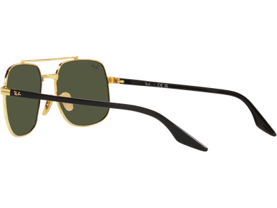 Ray-Ban Sonnenbrille Unisex Ray-Ban RB3699 900031 Glänzendes Schwarz auf Gold/Grün Ansicht 4