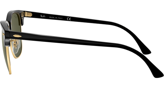 Sonnenbrille Ray-Ban RB3016 Clubmaster Classic Glänzend Schwarz / Grün Seitenansicht - Ansicht 4
