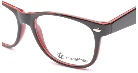 meineBrille 04-69150-02, Schwarz/Rot nah - Ansicht 3