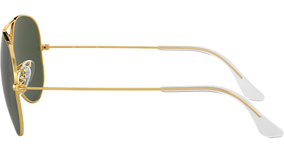 Sonnenbrille Ray-Ban RB3025 Aviator Classic Glänzend Gold / Grün Seitenansicht - Ansicht 4