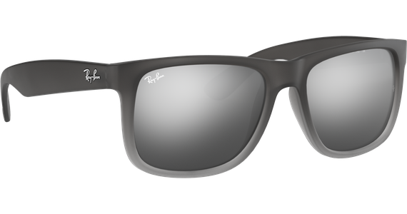 Sonnenbrille Ray-Ban Justin Classic Matt Grau / Silber Verspiegelt Seitenansicht - Ansicht 5
