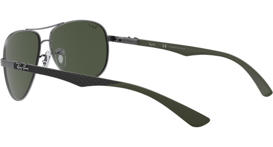Ray-Ban RB8313 Carbonfaser Glänzend Gunmetall / Grün Polarisiert 004/N5 61 - Ansicht 7