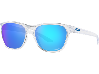 Sonnenbrille Oakley Manorburn Polished Clear / Prizm Sapphire Seitenansicht