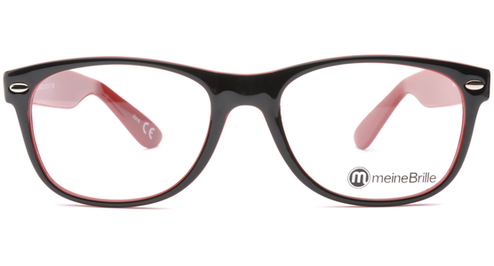meineBrille 04-69150-02, Schwarz/Rot front - Ansicht 2