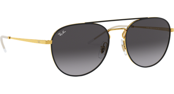 Sonnenbrille Ray-Ban RB3589 Glänzend Schwarz / Verlauf Grau Seitenansicht - Ansicht 5