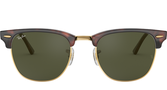 Sonnenbrille Ray-Ban RB3016 Clubmaster Classic Glänzend Tortoise / Grün - Ansicht 2