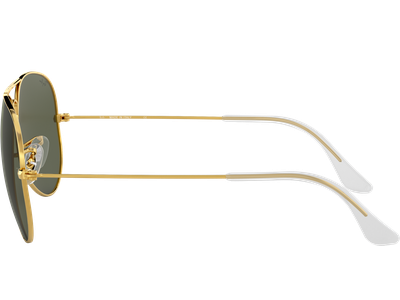 Sonnenbrille Ray-Ban RB3025 Aviator Classic Glänzend Gold / Grün Seitenansicht