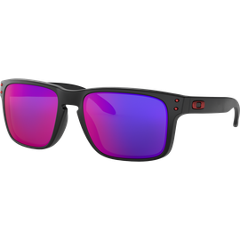 Sportbrille Oakley Holbrook Matte Black / Positive Red Iridium Seitenansicht