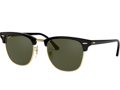 Sonnenbrille Ray-Ban RB3016 Clubmaster Classic Glänzend Schwarz / Grün Seitenansicht