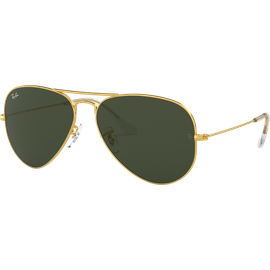 Sonnenbrille Ray-Ban RB3025 Aviator Classic Glänzend Gold / Grün Seitenansicht