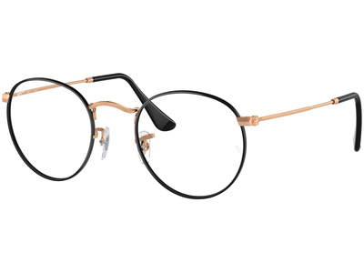 Ray-Ban Brille Unisex Ray-Ban 0RX3447V 3173, Glänzendes Black On Rose Gold - SMALL Ansicht 3