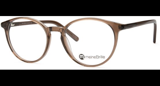 meineBrille 04-12070-01, Braun transparent glänzend Schräg links - Ansicht 3