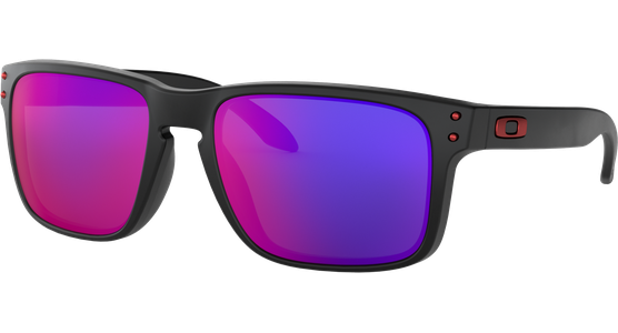 Sportbrille Oakley Holbrook Matte Black / Positive Red Iridium Seitenansicht - Ansicht 3