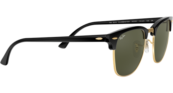 Ray-Ban RB3016 Clubmaster Classic Glänzend Schwarz / Grün W0365 51 - Ansicht 15