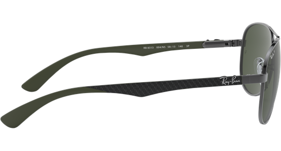 Ray-Ban RB8313 Carbonfaser Glänzend Gunmetall / Grün Polarisiert 004/N5 61 - Ansicht 12