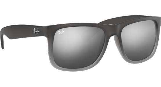 Sonnenbrille Ray-Ban Justin Classic Matt Grau / Silber Verspiegelt Seitenansicht - Ansicht 5