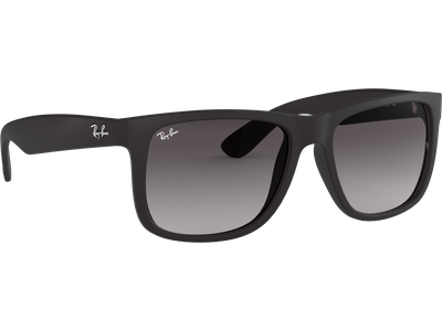 Sonnenbrille Ray-Ban Justin Classic Matt schwarz / Verlauf grau Seitenansicht