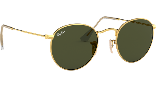 Sonnenbrille Ray-Ban RB3447 Round Metal Glänzend Gold / Grün Seitenansicht - Ansicht 5