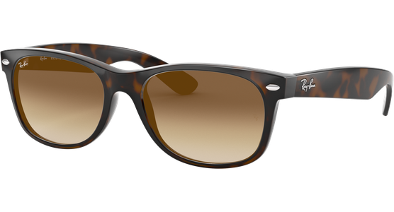 Sonnenbrille Ray-Ban RB2132 New Wayfarer Classic Glänzend Havanna / Braun Seitenansicht - Ansicht 3