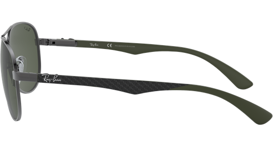 Sonnenbrille Ray-Ban RB8313 Carbonfaser Glänzend Gunmetall / Grün Polarisiert Seitenansicht - Ansicht 4