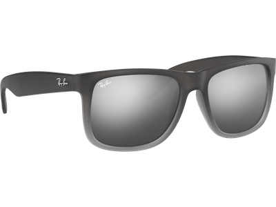 Sonnenbrille Ray-Ban Justin Classic Matt Grau / Silber Verspiegelt Seitenansicht