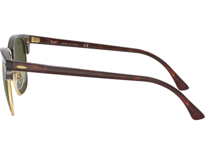 Sonnenbrille Ray-Ban RB3016 Clubmaster Classic Glänzend Tortoise / Grün Seitenansicht