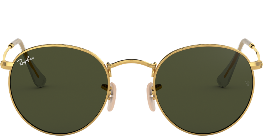 Sonnenbrille Ray-Ban RB3447 Round Metal Glänzend Gold / Grün