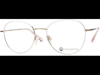 meineBrille 04-12040-02, Weiß/Gold Schräg links