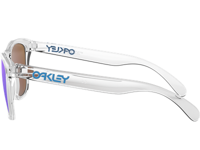 Sportbrille Oakley Frogskins Crystal Clear / Prizm Sapphire Seitenansicht