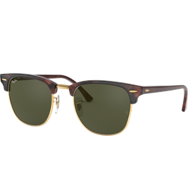 Sonnenbrille Ray-Ban RB3016 Clubmaster Classic Glänzend Tortoise / Grün Seitenansicht