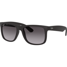 Sonnenbrille Ray-Ban Justin Classic Matt schwarz / Verlauf grau Seitenansicht