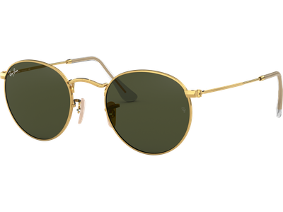 Sonnenbrille Ray-Ban RB3447 Round Metal Glänzend Gold / Grün Seitenansicht
