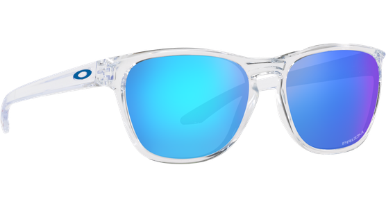 Sonnenbrille Oakley Manorburn Polished Clear / Prizm Sapphire Seitenansicht - Ansicht 5