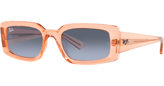 Ray-Ban Kiliane RB4395 66868F, Orange Transparent Blau, MEDIUM - Ansicht 2