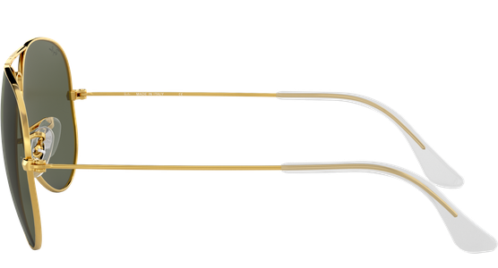 Sonnenbrille Ray-Ban RB3025 Aviator Classic Glänzend Gold / Grün Seitenansicht - Ansicht 4