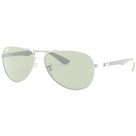 Sonnenbrille Ray-Ban RB8313 Carbonfaser Glänzend Gunmetall / Grün Polarisiert Seitenansicht