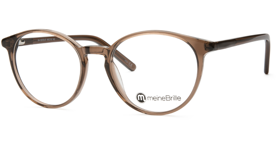 meineBrille 04-12070-01, Braun transparent glänzend Schräg links - Ansicht 3