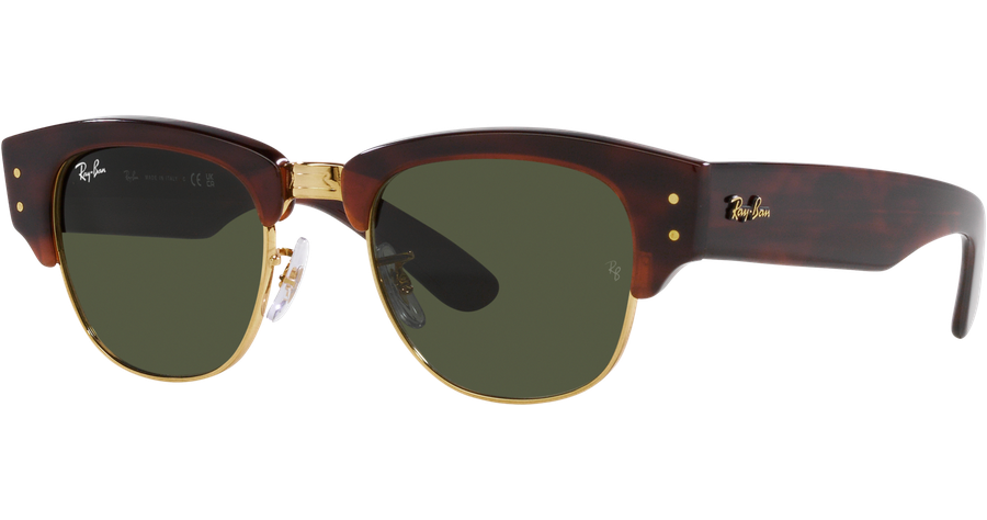 Ray-Ban Sonnenbrille Unisex Ray-Ban Mega Clubmaster RB0316S Glänzendes Schildpatt auf Gold/Grün 990/31 Ansicht 1