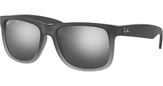 Sonnenbrille Ray-Ban Justin Classic Matt Grau / Silber Verspiegelt Seitenansicht - Ansicht 3